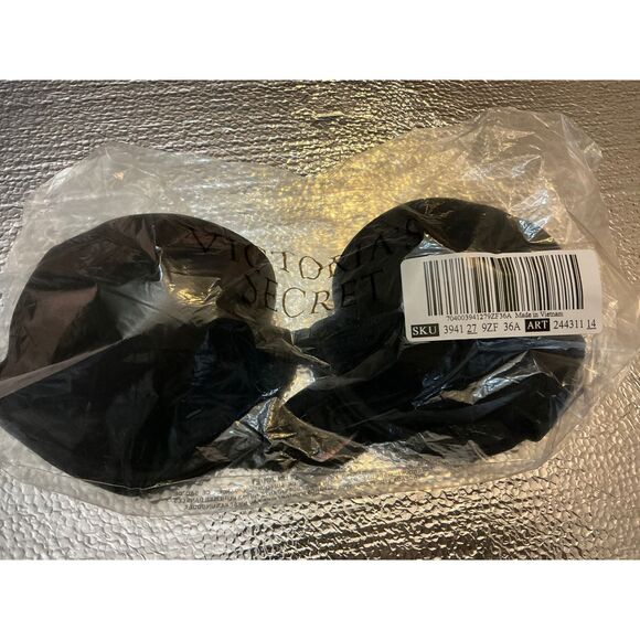Victoria's Secret Pink Black Strapless Push Up Bra 36A - Picture 1 of 2